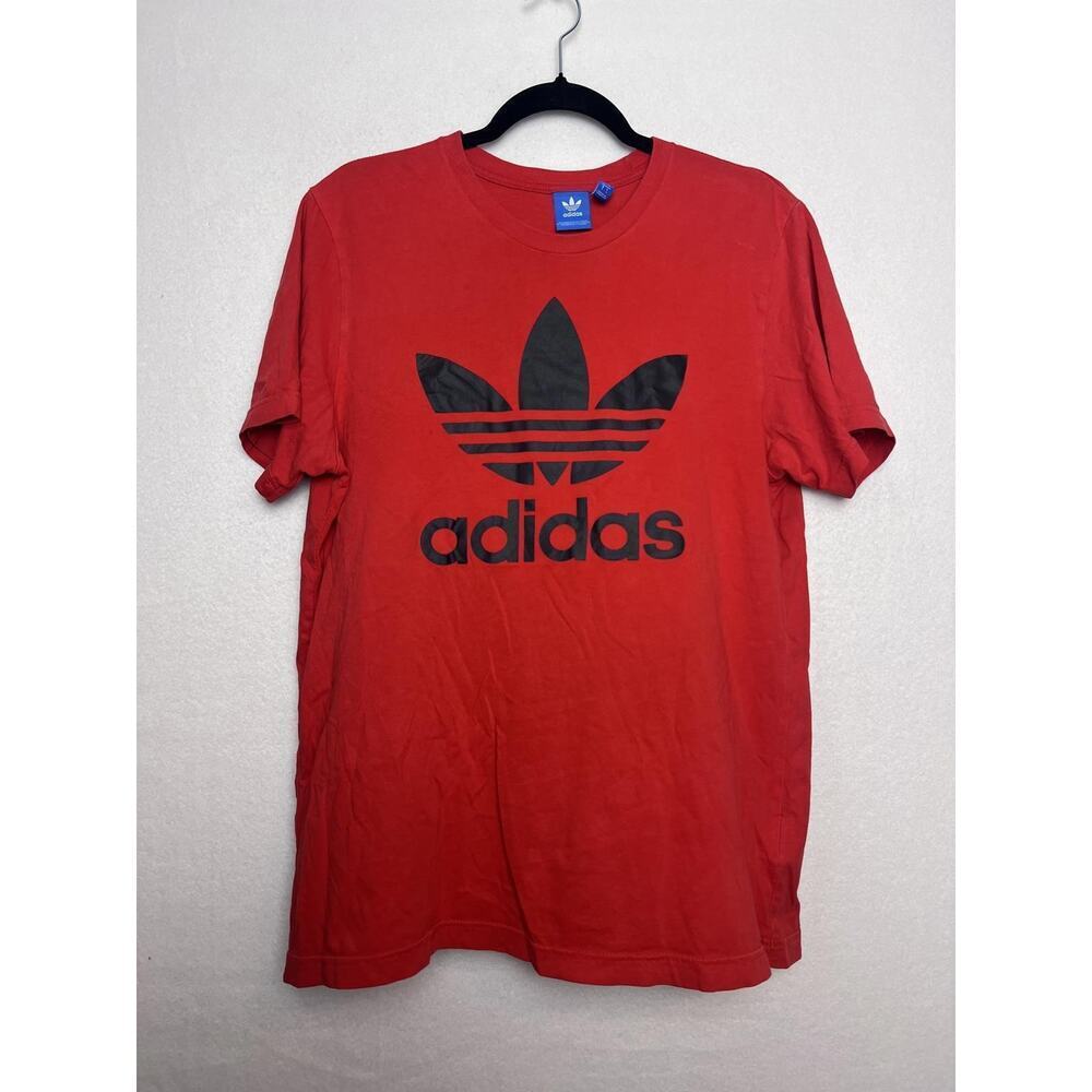 Adidas Classic Logo Short Sleeve Red T-Shirt Size Large